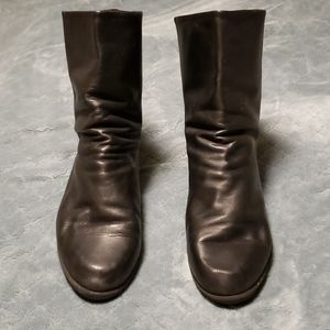 Black leather boots
